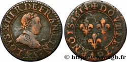 LOUIS XIII Double tournois, type 1 1614 Paris, Moulin du Louvre