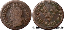 LOUIS XIII Double tournois, type de Warin 1642 Corbeil