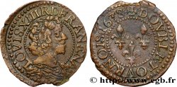 LOUIS XIII LE JUSTE Double tournois, type 15 1638 Tours