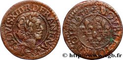 LOUIS XIII LE JUSTE Double tournois, 15e type 1638 Tours