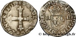 CHARLES X, CARDINAL DE BOURBON Quart d écu, croix de face 1590 Nantes