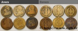 LA CONVENTION 2 sols dit au faisceau , type FRANÇAIS et FRANÇOIS, lot de 6 ex. n.d. Ateliers divers