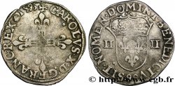 CHARLES X, CARDINAL DE BOURBON Quart d écu, croix de face 1595 Dinan