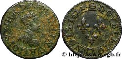 LOUIS XIII LE JUSTE Double tournois, type 1 1612 Paris, Moulin du Louvre