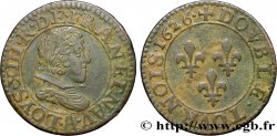 LOUIS XIII LE JUSTE Double tournois, 3e type 1626 Paris