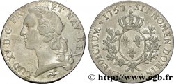 LOUIS XV  THE WELL-BELOVED  Écu aux branches d’olivier, tête ceinte d’un bandeau 1757 Lyon XF