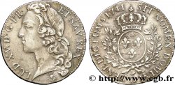 LOUIS XV DIT LE BIEN AIMÉ Demi-écu aux branches d’olivier, tête ceinte d’un bandeau 1741 Lyon