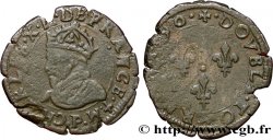 CHARLES X, CARDINAL DE BOURBON Double tournois, type de Dijon 1590 Dijon