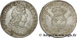 LOUIS XIV LE GRAND OU LE ROI SOLEIL Écu aux insignes 1702 Rennes TTB+