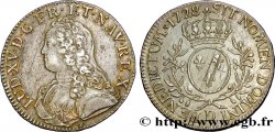LOUIS XV DIT LE BIEN AIMÉ Écu aux branches d olivier, buste habillé 1728 Lyon TTB+