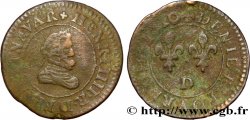 HENRI IV LE GRAND Denier tournois, type A 1610 Lyon