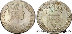 LOUIS XIV LE GRAND OU LE ROI SOLEIL Demi-écu, portrait à la mèche longue 1651 La Rochelle TB+/TTB