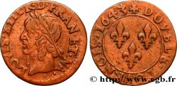LOUIS XIII LE JUSTE Double tournois, type de Warin 1643 s.l.