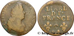 LOUIS XIV THE SUN KING Liard, 3e type, buste âgé 1694 Paris