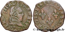 HENRY III Double tournois, 2e type de Tours 1588 Tours