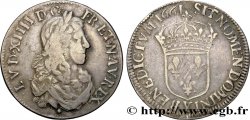LOUIS XIV  THE SUN KING  Demi-écu, buste spécifique de Bourges 1661 Bourges VF