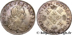 LOUIS XV  THE WELL-BELOVED  Demi-écu à la croix fleurdelisée couronnée et aux huit L 1725 Rouen XF