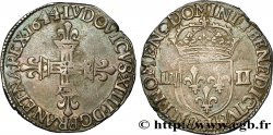LOUIS XIV LE GRAND OU LE ROI SOLEIL Quart d écu, titulature côté croix 1644 La Rochelle TTB