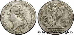 LOUIS XVI (MONARQUE CONSTITUTIONNEL) 15 sols dit au génie , type FRANCAIS 1791 Metz