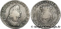 LOUIS XIV LE GRAND OU LE ROI SOLEIL Écu de Flandre aux palmes 1695 Lille TB+