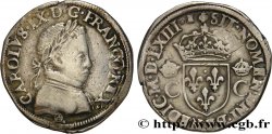 CHARLES IX Teston, 8e type, dit “morveux” 1563 (MDLXIII) Orléans VF