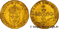 HENRI IV LE GRAND Demi-écu d or au soleil, 1er type 1607 Paris