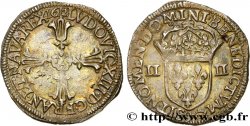 LOUIS XIII  Quart d écu, à la croix fleuronnée, titulature côté croix 1612 Rennes AU/XF