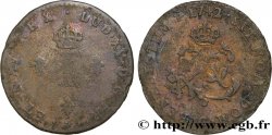 LOUIS XV DIT LE BIEN AIMÉ Double sol de billon 1742 Caen