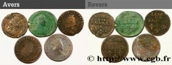 LOUIS XIV THE SUN KING Lot de cinq liards n.d. Ateliers divers