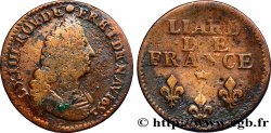 LOUIS XIV THE SUN KING Liard, 3e type, buste âgé 1693 Lille