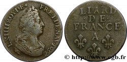 LOUIS XIV LE GRAND OU LE ROI SOLEIL Liard, 3e type, buste âgé 1696 Paris