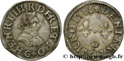 HENRY III Denier tournois, type de Poitiers, argent 1586 Poitiers XF