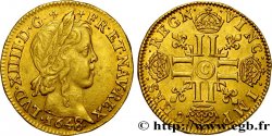 LOUIS XIV  THE SUN KING  Louis d’or aux huit L, portrait à la mèche longue 1648 Saint-Lô AU/AU