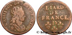 LOUIS XIV LE GRAND OU LE ROI SOLEIL Liard de cuivre, 2e type 1655 Vimy-en-Lyonnais (actuellement Neuville-sur-Saône)