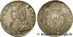 LOUIS XV  THE WELL-BELOVED  Demi-écu aux branches d olivier, buste habillé 1730 Caen AU/AU