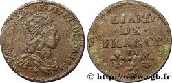 LOUIS XIV LE GRAND OU LE ROI SOLEIL Liard de cuivre, 2e type 1655 Vimy-en-Lyonnais (actuellement Neuville-sur-Saône)