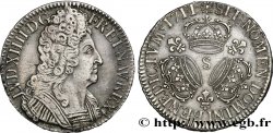 LOUIS XIV  THE SUN KING  Écu aux trois couronnes 1711 Reims AU