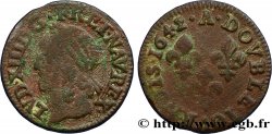 LOUIS XIII LE JUSTE Double tournois, type de Warin 1642 Corbeil