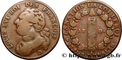 LOUIS XVI (MONARQUE CONSTITUTIONNEL) 12 deniers dit au faisceau , type FRANCOIS 1791 Lyon