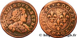 LOUIS XIII Double tournois 1637 Vallée du Rhône