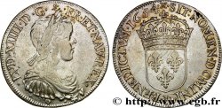 LOUIS XIV  THE SUN KING  Demi-écu, portrait à la mèche longue 1654 Lyon VF/AU