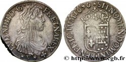 LOUIS XIV  THE SUN KING  Écu de Navarre, portrait à la mèche longue 1656 Saint-Palais XF