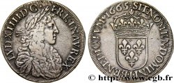 LOUIS XIV  THE SUN KING  Écu, portrait apollinien 1665 Bayonne XF/AU