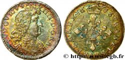 LOUIS XIV  THE SUN KING  Quatre sols à la croix formée de lis 1676 Paris AU