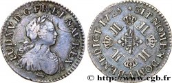 LOUIS XV  THE WELL-BELOVED  Huitième d’écu à la croix fleurdelisée couronnée et aux huit L 1725 Paris XF