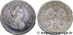 LOUIS XV  THE WELL-BELOVED  Seizième d’écu à la croix fleurdelisée couronnée et aux huit L 1725 Caen VF/AU