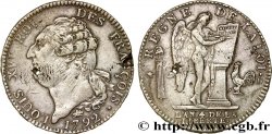 LOUIS XVI Écu dit  au génie , légende FRANÇOIS 1792 Lyon AU