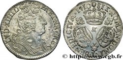 LOUIS XIV  THE SUN KING  Quart d écu aux trois couronnes 1710 Aix-en-Provence AU/MS