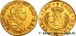 LOUIS XV DIT LE BIEN AIMÉ Louis d or aux deux L entrelacées et aux palmes longues 1724 Toulouse