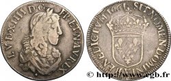 LOUIS XIV THE SUN KING Demi-écu au buste juvénile, buste de Dufour 1661 Bourges